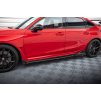 Maxton Design difuzory pod boční prahy s křidélky ver.1 pro Honda Civic Mk11 Type-R, černý lesklý plast ABS
