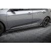 Maxton Design difuzory pod boční prahy s křidélky pro Honda Civic Mk10 Sport, černý lesklý plast ABS
