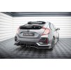 Maxton Design středový spoiler pod zadní nárazník s žebrováním pro Honda Civic Mk10 Sport, černý lesklý plast ABS