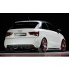 Rieger vložka zadního nárazníku pro Audi A1 8X 3-dvéř., 5-dvéř. (sportback) před faceliftem, plast ABS s povrchovou úpravou Carbon-Look, pro orig. jednoduchou koncovku vlevo