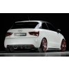 Rieger vložka zadního nárazníku pro Audi A1 8X 3-dvéř., 5-dvéř. (sportback) před faceliftem, plast ABS s povrchovou úpravou Carbon-Look, pro dvojitou koncovku vlevo 2x76 mm