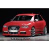 Rieger kompletní přední nárazník R-Frame pro Audi A3 8L 3-dvéř., 5-dvéř., plast ABS bez povrchové úpravy, pro orig. masku Audi z modelu S, s žebrováním, s výřezy pro světla na denní svícení