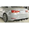 Rieger vložka zadního nárazníku pro Audi A3 8V 3-dvéř. (convertible 8V7), 5-dvéř. (sedan 8VS) před faceliftem, plast ABS lakovaný do černé lesklé barvy, pro dvojité koncovky na obou stranách 4x90 mm