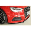 Rieger lipa pod přední nárazník pro Audi A3 8V 3-dvéř. (convertible 8V7), 5-dvéř. (sedan 8VS) po faceliftu, 09/16-, plast ABS lakovaný do černé lesklé barvy