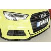 Rieger lipa pod přední nárazník pro Audi A3 8V 3-dvéř. (hatchback 8V1), 5-dvéř. (sportback 8VA) po faceliftu, 09/16-, plast ABS lakovaný do černé lesklé barvy