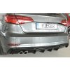 Rieger vložka zadního nárazníku pro Audi A3 8V 3-dvéř. (hatchback 8V1), 5-dvéř. (sportback 8VA) po faceliftu, plast ABS lakovaný do černé lesklé barvy, pro dvojitou koncovku vlevo