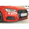 Rieger lipa pod přední nárazník pro Audi A3 S3 8V 3-dvéř. (convertible 8V7), 5-dvéř. (sedan 8VS) po faceliftu, 09/16-, plast ABS bez povrchové úpravy