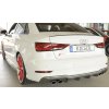 Rieger vložka zadního nárazníku pro Audi A3 S3 8V 3-dvéř. (convertible 8V7), 5-dvéř. (sedan 8VS) po faceliftu, plast ABS s povrchovou úpravou Carbon-Look, pro orig. dvojité koncovky na obou stranách 4x90x72 mm