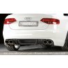 Rieger spoiler pod zadní nárazník pro Audi A4 B8, B81 avant, sedan před faceliftem r.v. 11/07-12/11, plast ABS bez povrchové úpravy, mimo S-Line, pro dvojité koncovky na obou stranách 4x115x85 mm