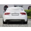 Rieger vložka zadního nárazníku pro Audi A5 B8, B81 kabriolet, kupé po faceliftu, plast ABS lakovaný do černé lesklé barvy, S-Line, pro orig. dvojitou koncovku vlevo