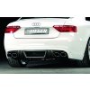 Rieger spoiler pod zadní nárazník pro Audi A5 B8, B81 kabriolet, kupé před faceliftem r.v. 06/07-07/11, plast ABS s povrchovou úpravou Carbon-Look, pro dvojité koncovky na obou stranách 4x115x85 mm
