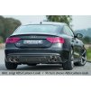 Rieger vložka zadního nárazníku pro Audi A5 S5 B8, B81 Sportback po faceliftu, plast ABS lakovaný do černé lesklé barvy, pro dvojité koncovky na obou stranách 115x85 mm