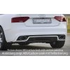 Rieger vložka zadního nárazníku pro Audi A5 S5 B8, B81 Sportback po faceliftu, plast ABS lakovaný do černé lesklé barvy, S-Line, pro oválné výfukové deflektory na obou stranách 185x120 mm