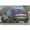 Rieger vložka zadního nárazníku pro Audi A5 S5 B8, B81 Sportback po faceliftu, plast ABS s povrchovou úpravou Carbon-Look, S-Line, pro oválné výfukové deflektory na obou stranách 185x120 mm
