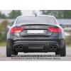 Rieger vložka zadního nárazníku pro Audi A5 S5 B8, B81 Sportback před faceliftem, plast ABS s povrchovou úpravou Carbon-Look, S-Line, pro orig. dvojité koncovky na obou stranách