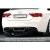 Rieger spoiler pod zadní nárazník pro Audi A5 S5 B8, B81 Sportback před faceliftem r.v. 06/07-07/11, plast ABS s povrchovou úpravou Carbon-Look, pro orig. dvojité koncovky na obou stranách