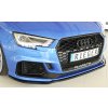 Rieger lipa pod přední nárazník pro Audi RS3 8V 5-dvéř. (sedan 8VS / 8VM), 5-dvéř. (sportback 8VA / 8VF) po faceliftu, 02/17-, plast ABS lakovaný do černé lesklé barvy