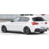 Rieger vložka zadního nárazníku pro BMW řada 1 F20, F21 sedan / 2-dvéř., sedan / 4-dvéř. po faceliftu LCI, plast ABS lakovaný do černé lesklé barvy
