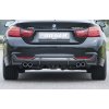 Rieger vložka zadního nárazníku pro BMW řada 4 F32, F33, F36 coupe (3-dvéř.), gran coupe (5-dvéř.), kabriolet vč. faceliftu, plast ABS s povrchovou úpravou Carbon-Look, pro dvojité koncovky na obou stranách 4x76 mm vč. mřížky