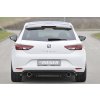 Rieger spoiler pod zadní nárazník pro Seat Leon 5F 3-dvéř. (sc), 5-dvéř. před faceliftem r.v. 10/12-12/16, plast ABS lakovaný do černé lesklé barvy, pro sportovní koncovky na obou stranách 100 mm