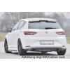 Rieger spoiler pod zadní nárazník pro Seat Leon 5F 3-dvéř. (sc), 5-dvéř. před faceliftem r.v. 10/12-12/16, plast ABS lakovaný do černé lesklé barvy, pro sportovní koncovky na obou stranách 100 mm