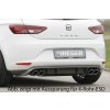 Rieger spoiler pod zadní nárazník pro Seat Leon 5F 3-dvéř. (sc), 5-dvéř. před faceliftem r.v. 10/12-12/16, plast ABS s povrchovou úpravou Carbon-Look, pro dvojitou koncovku vlevo