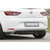 Rieger spoiler pod zadní nárazník pro Seat Leon 5F 3-dvéř. (sc), 5-dvéř. před faceliftem r.v. 10/12-12/16, plast ABS s povrchovou úpravou Carbon-Look, pro dvojité koncovky na obou stranách