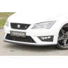 Rieger lipa pod přední nárazník pro Seat Leon Cupra 5F 3-dvéř. (sc), 5-dvéř., 5-dvéř. (ST/Combi) před faceliftem, 03/14-12/16, plast ABS lakovaný do černé lesklé barvy