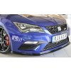 Rieger lipa pod přední nárazník pro Seat Leon Cupra 5F 3-dvéř. (sc), 5-dvéř., 5-dvéř. (ST/Combi) po faceliftu, 01/17-, plast ABS lakovaný do černé lesklé barvy