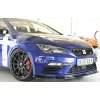 Rieger lipa pod přední nárazník pro Seat Leon FR 5F 3-dvéř. (sc), 5-dvéř., 5-dvéř. (ST/Combi) po faceliftu, 01/17-, plast ABS lakovaný do černé lesklé barvy