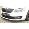 Rieger lipa pod přední nárazník pro Škoda Octavia 5E combi, sedan před faceliftem, 02/13-01/17, plast ABS lakovaný do černé lesklé barvy