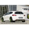 Rieger vložka zadního nárazníku pro R-Line zadní nárazník pro Volkswagen Scirocco 3 13 2-dvéř. vč. faceliftu, plast ABS lakovaný do černé lesklé barvy, pro dvojitou koncovku uprostřed 2x100 mm