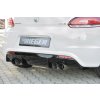 Rieger vložka zadního nárazníku pro R-Line zadní nárazník pro Volkswagen Scirocco 3 13 2-dvéř. vč. faceliftu, plast ABS lakovaný do černé lesklé barvy, pro dvojité koncovky na obou stranách 4x90 mm