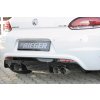 Rieger vložka zadního nárazníku pro R-Line zadní nárazník pro Volkswagen Scirocco 3 13 2-dvéř. vč. faceliftu, plast ABS lakovaný do černé lesklé barvy, pro dvojité koncovky na obou stranách 4x90 mm