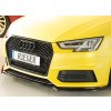 Rieger lipa pod přední nárazník pro Audi A4 S4 B9, F4 avant, 08/15-07/18, plast ABS lakovaný do černé lesklé barvy