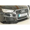 Rieger lipa pod přední nárazník pro Audi RS3 8V 5-dvéř. (sportback 8VA / 8VF), 04/15-01/17, plast ABS lakovaný do černé lesklé barvy