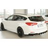 Rieger vložka zadního nárazníku pro Ford Focus 4 DEH 5-dvéř. (combi), plast ABS lakovaný do černé lesklé barvy, pro sportovní koncovky vlevo/vpravo 4x80 mm