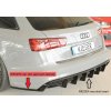 Rieger spoiler pod zadní nárazník na levé straně pro Audi A6 4G, C7 sedan r.v. 09/14-, plast ABS lakovaný do černé lesklé barvy