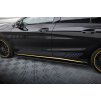 Maxton Design "Street Pro" difuzory pod boční prahy pro Mercedes CLA C 117 Facelift 45 AMG, plast ABS bez povrchové úpravy, s červenou linkou