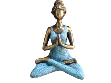 Yoga Lady Figurka - Bronzová & Tyrkysová 24cm