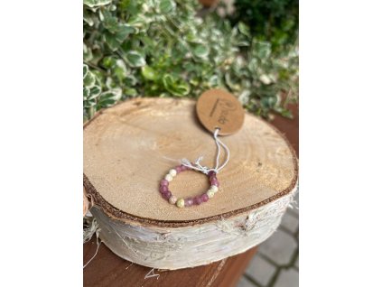 Prstýnek Turmalín Pink + Imperial Yellow Jasper
