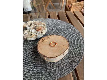 Prstýnek Imperial Yellow Jasper + broušený korálek