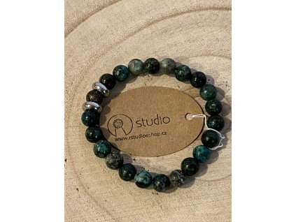 Náramek Tyrkys africký 8 mm s přízdobou