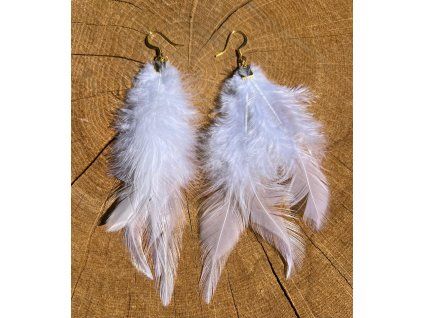 Visací náušnice z peří