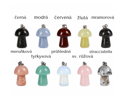Přívěšek mini houba z drahého kamene
