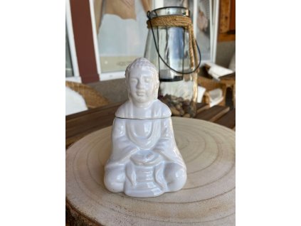 Aromalampa Sedící Budha bíla