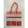 Dárková taška vánoční s třpytkami  15 x 14,5 cm