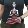 Yoga Lady Figurka - Stříbrná & Bordová 24cm