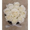 Dárkový box z mýdlových květů - 9 bílých růží