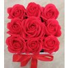 Dárkový box z mýdlových květů - 9 červených růží